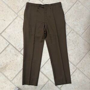 Kiton Brown Men's wool Dress Trousers